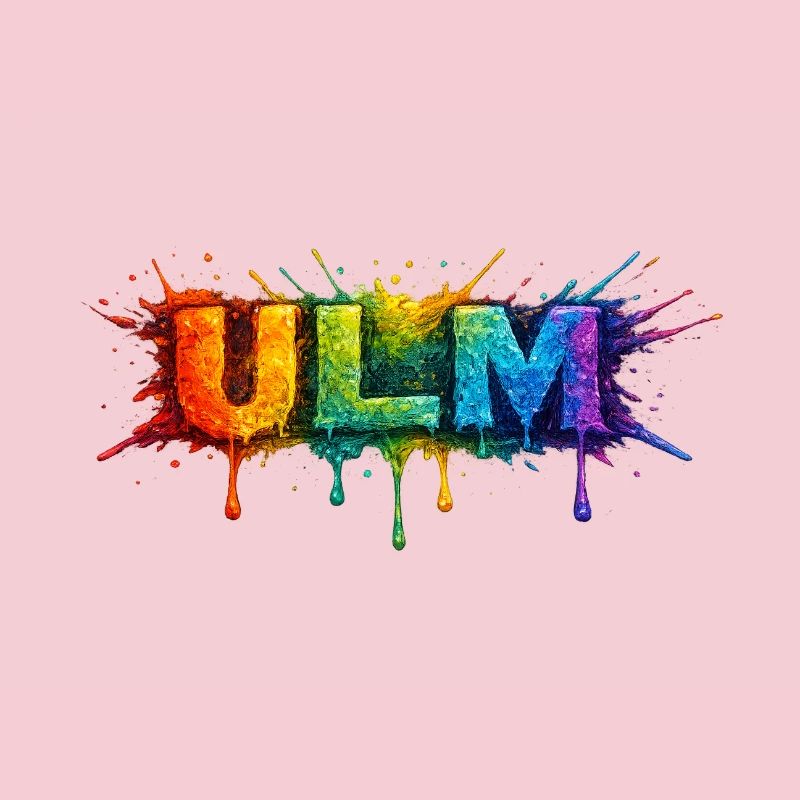 Regenbogenfarben ULM Schriftzug
