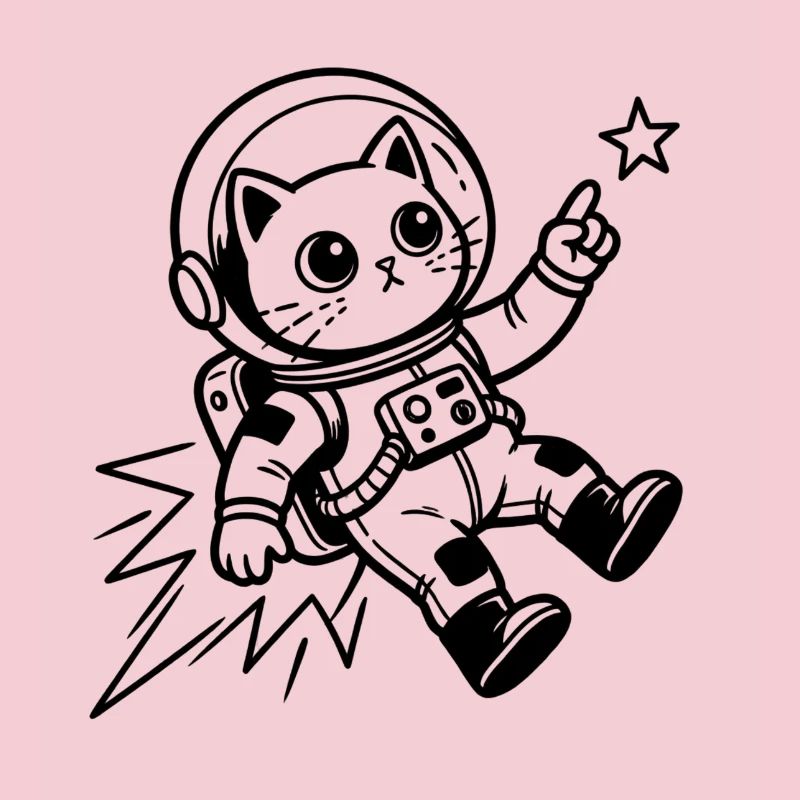 Astronaute chat dans l’espace