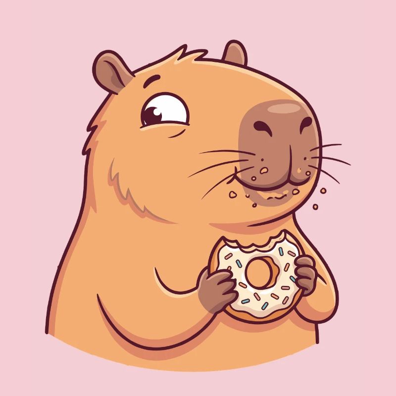 Capybara avec motif d’animal mignon drôle de beignet