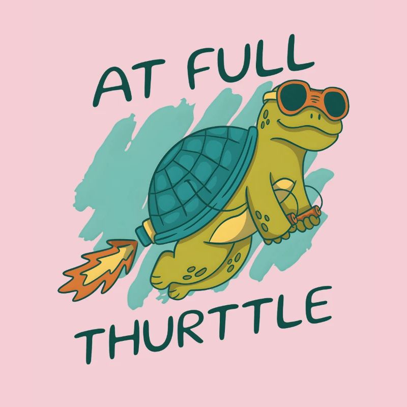 At Full Thurttle – Funny Rocket Turtle