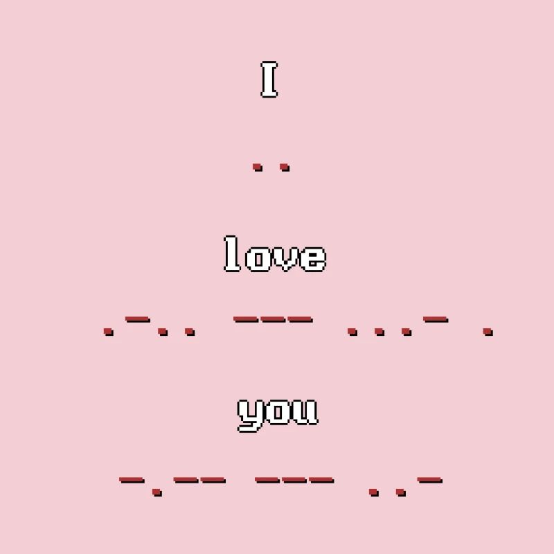 Code Morse rétro pixel art Je t’aime