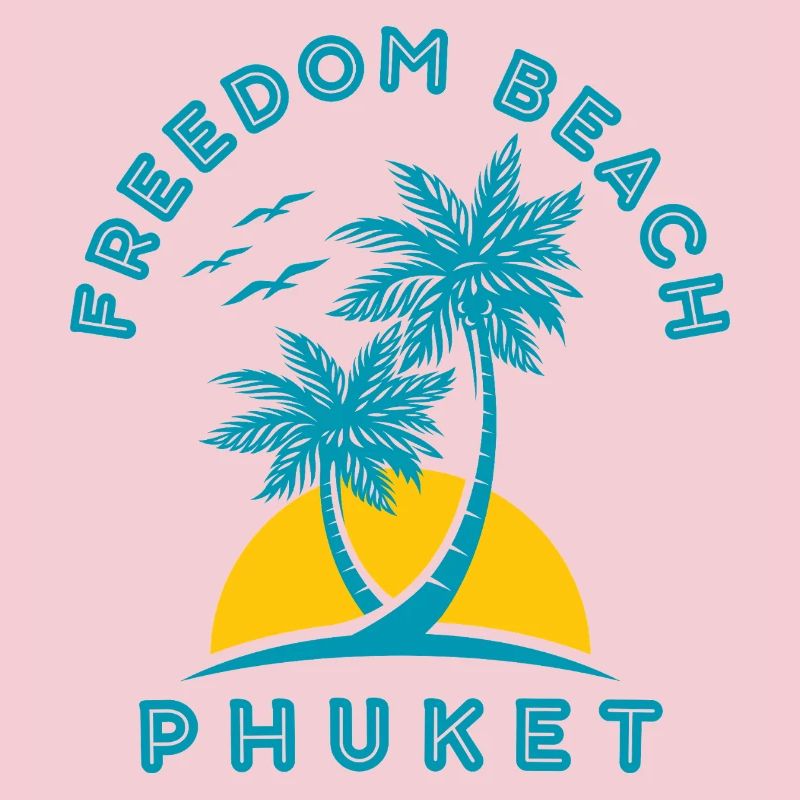 Coucher de soleil de palmier de Freedom Beach Phuket