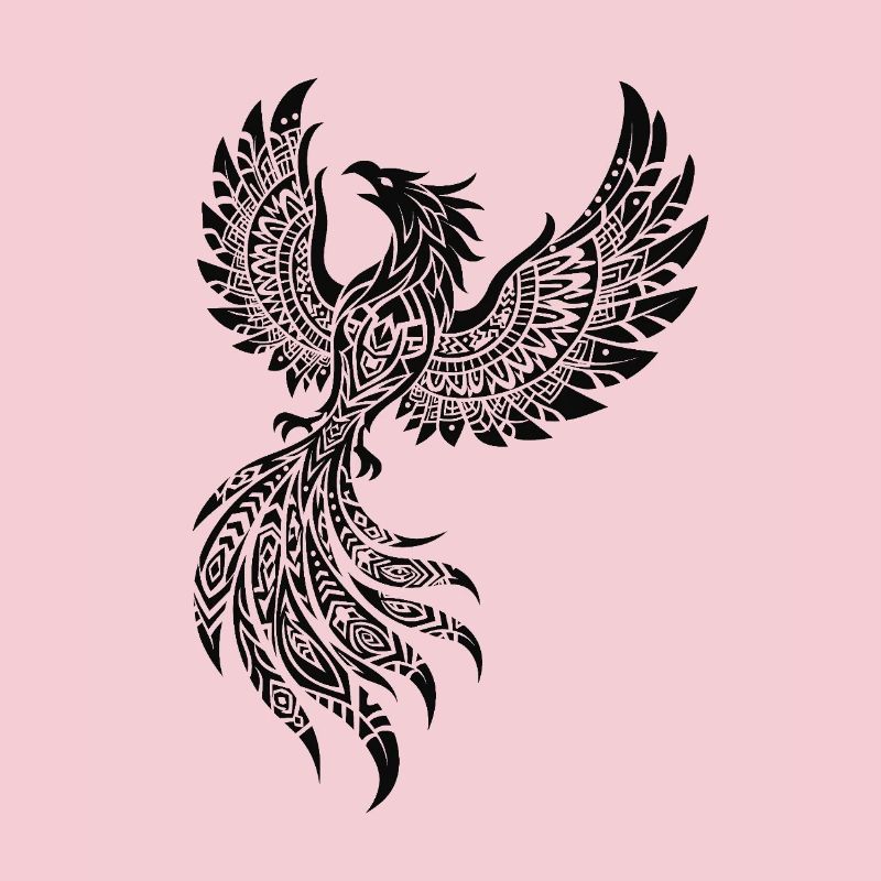 Schwarzer Phönix Ornament-Design
