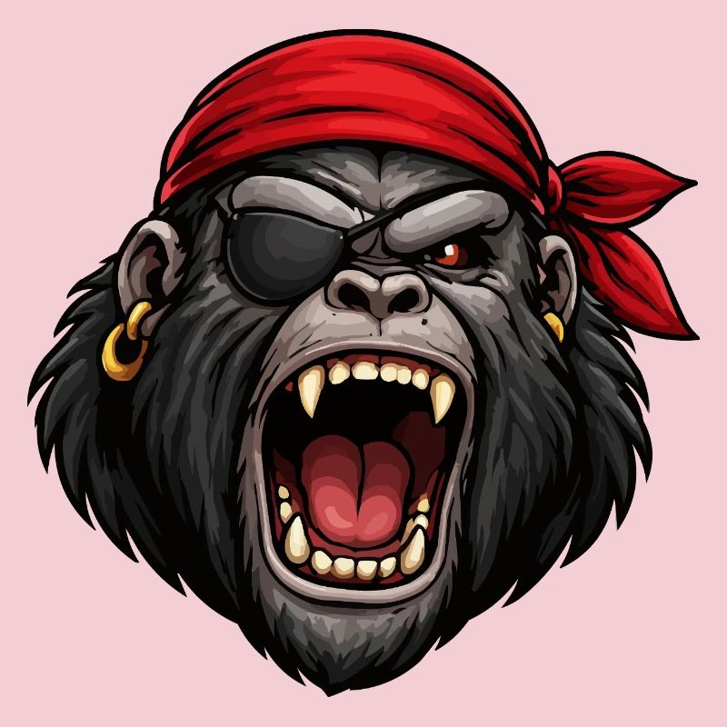 Gorille pirate avec cache-œil