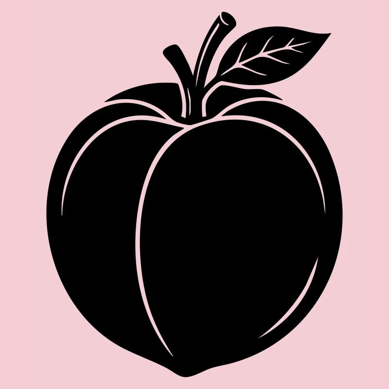 Pfirsichfrucht-Silhouette