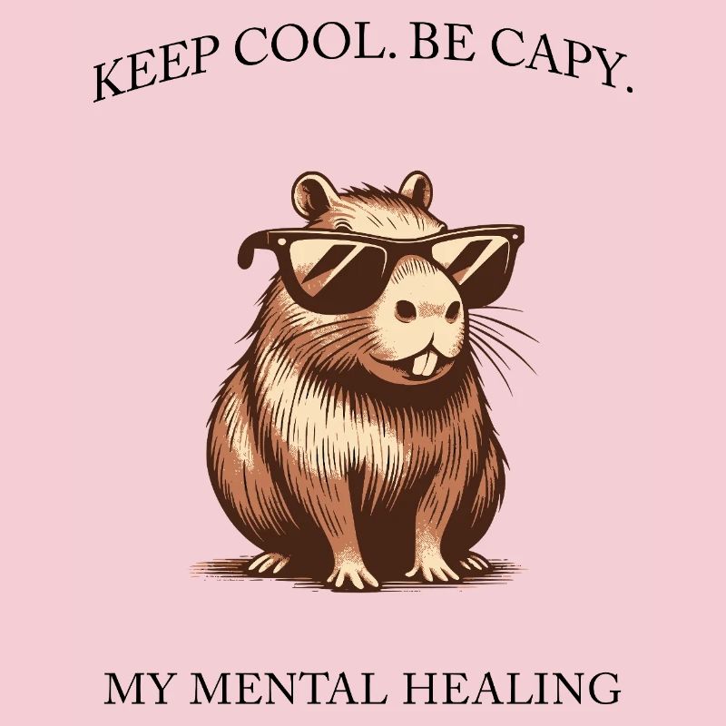 Capybara - Keep Cool, Be Capy - Design minimaliste