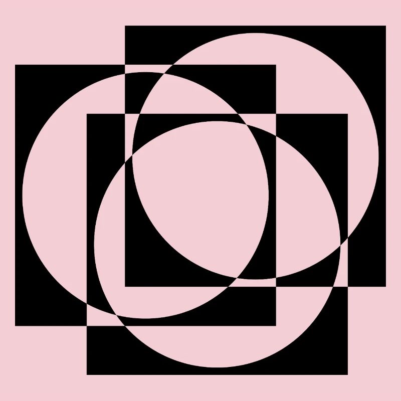geometric circles and squares pattern