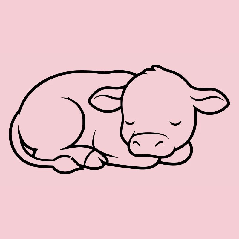Veau endormi Vache bébé mignon