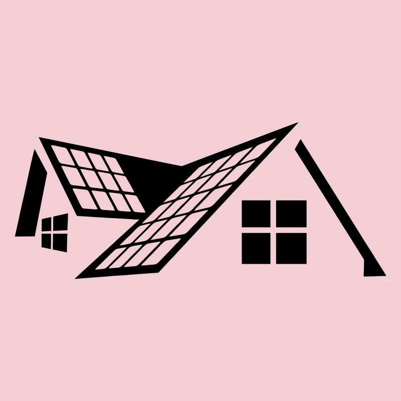 Toit de la maison avec panneaux solaires