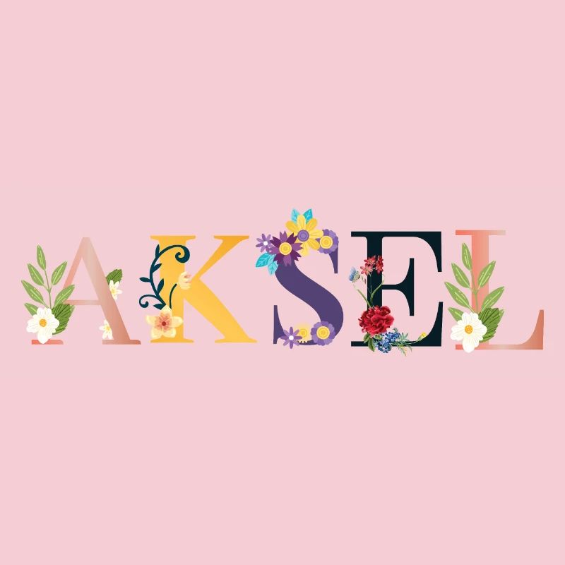 AKSELName décoré de fleurs