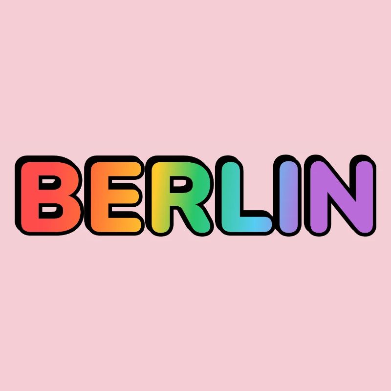 Berlin Rainbow Gradient Letters LGBT