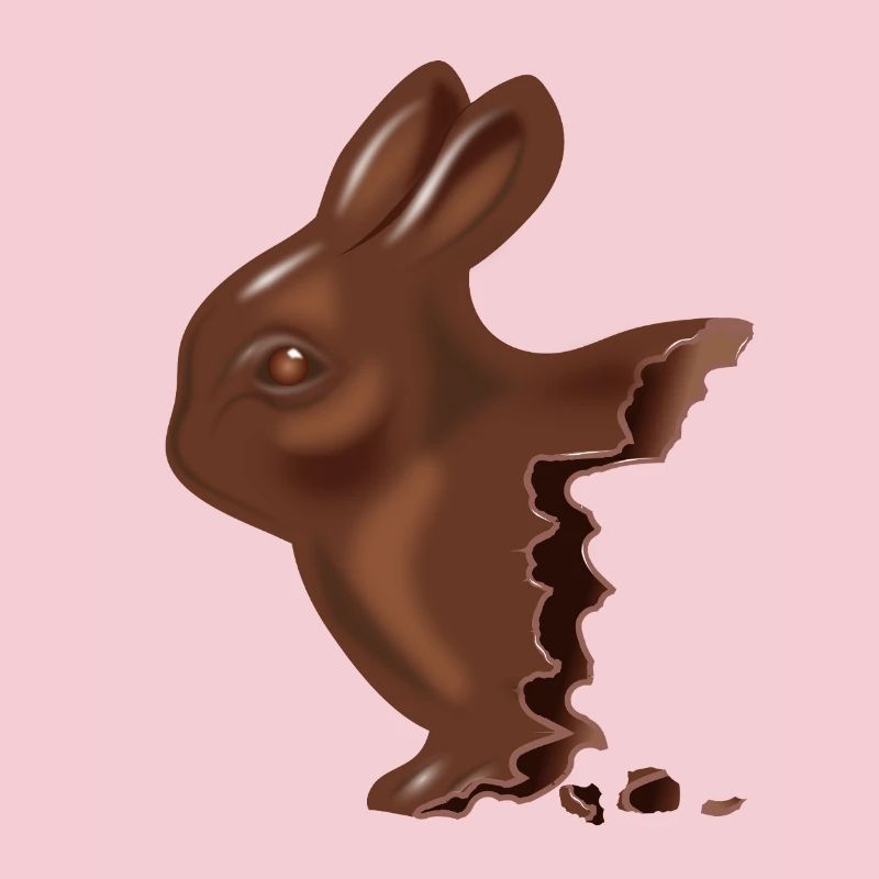 Bitten chocolate Easter bunny