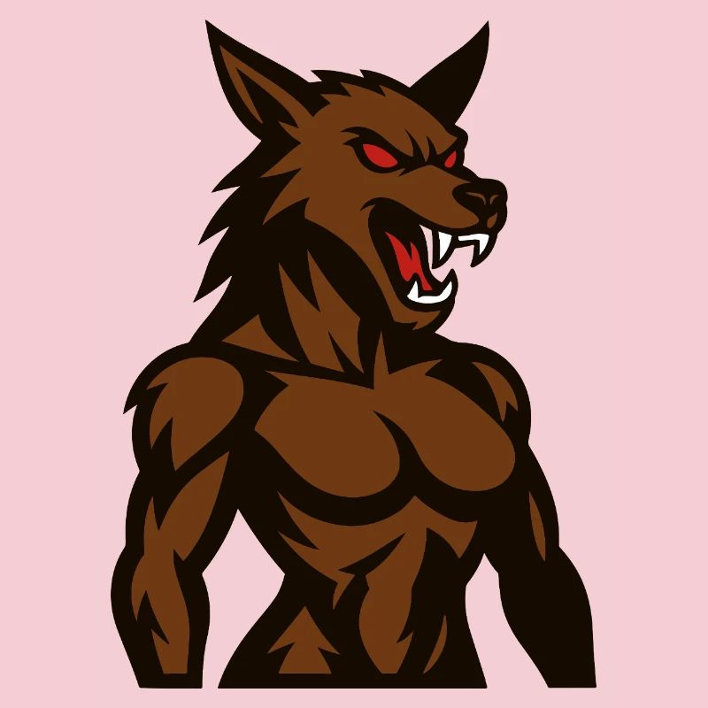 Wütender Braunwolf Maskottchen