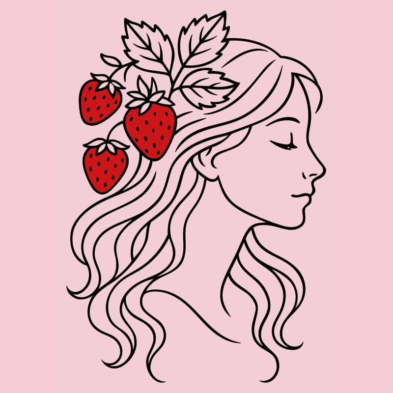 Frau mit Erdbeeren Erdbeermädchen