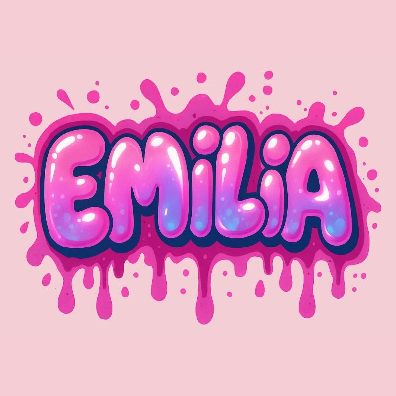 Graffiti Emilia Name Geschenk Ideal Druckbare Su