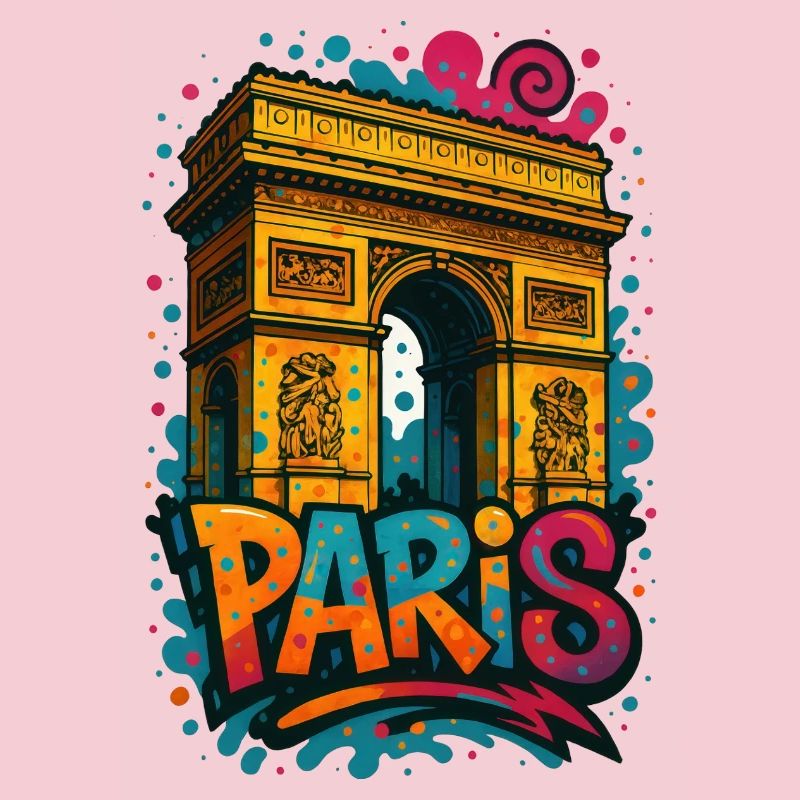 Chemise Paris Arc de Triomphe – Conception de style graffiti