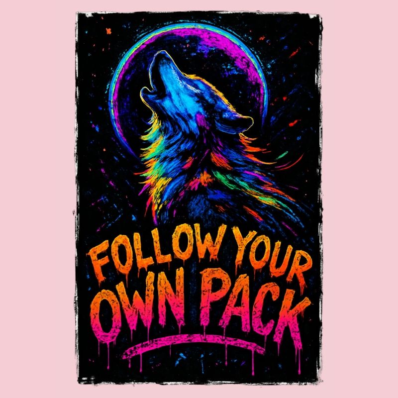Alpha Wolf Multicolor-Design Folgen Sie Ihrem eigenen Rudel