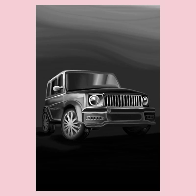 Impression d’art SUV noir et blanc
