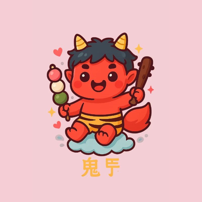 Oni doux avec dango et bâton