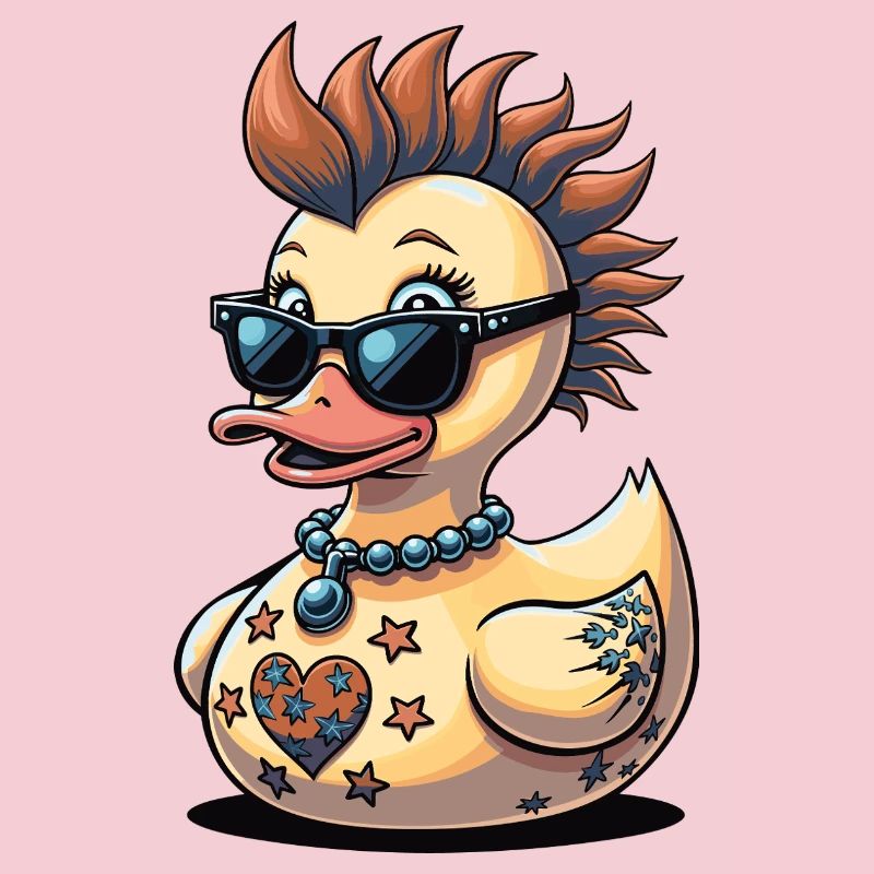 Freche Punk-Ente mit Herz