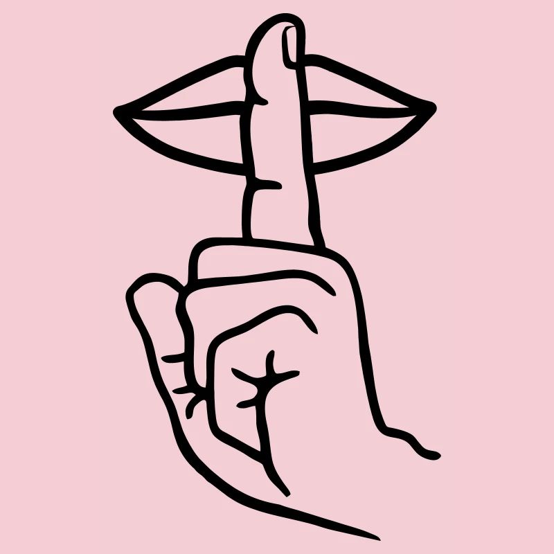 Main avec doigt silence geste de la main