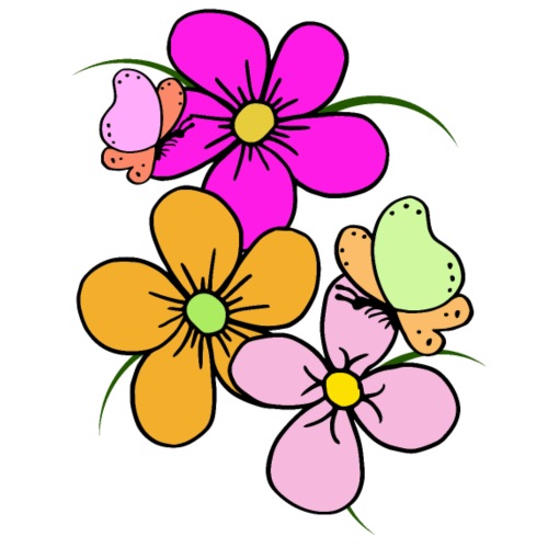 Blume Schmetterling Blüten floral Blumenmuster - Frauen Oversize T-Shirt