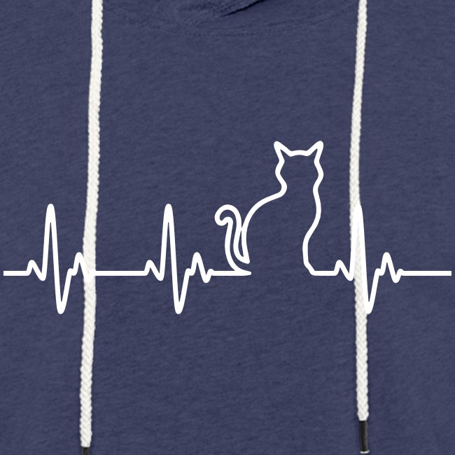 Vorschau: Ein Herz für Katzen - Leichtes Kapuzensweatshirt Unisex
