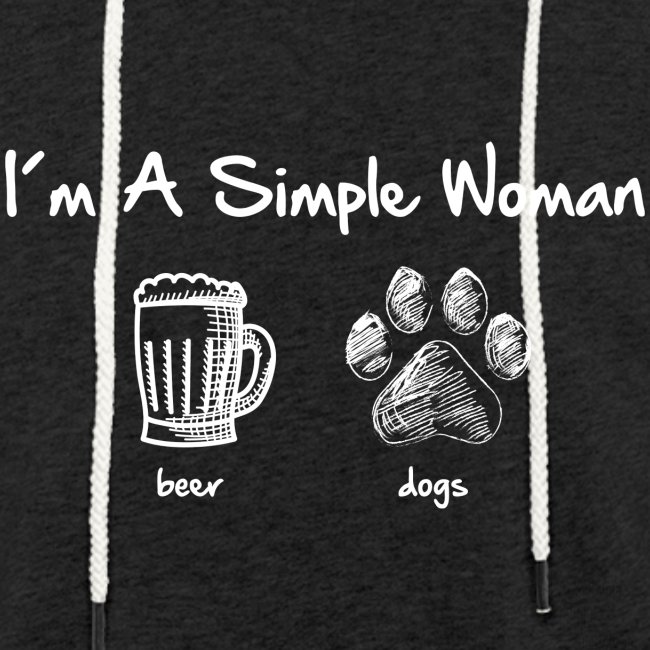 simple woman beer white - Leichtes Kapuzensweatshirt Unisex