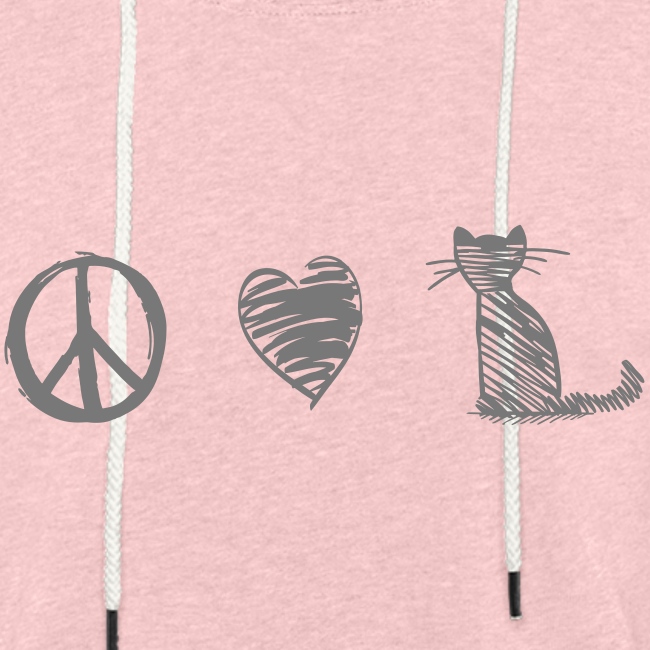Vorschau: peace love cats - Leichtes Kapuzensweatshirt Unisex