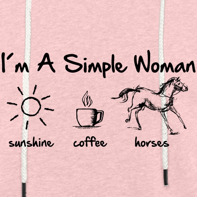 simple woman horse - Leichtes Kapuzensweatshirt Unisex
