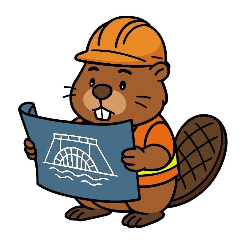 Beaver Construction Worker Bob Master Builder Plan Construction Dam