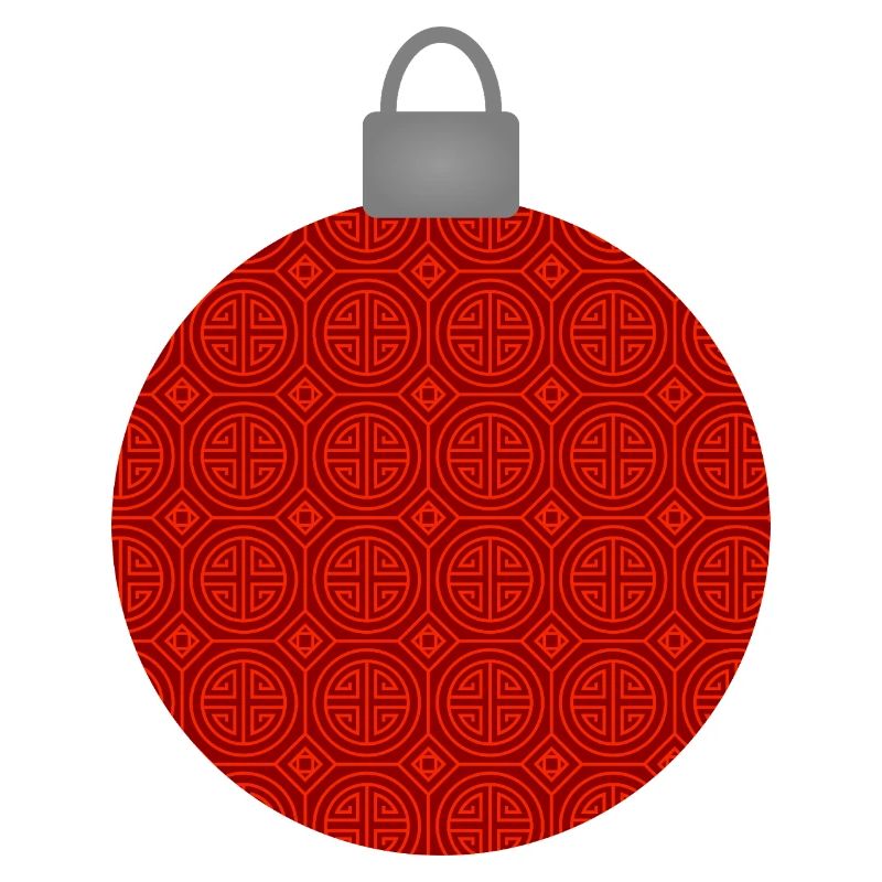 Red Circular Pattern Ornament Christmas Bauble