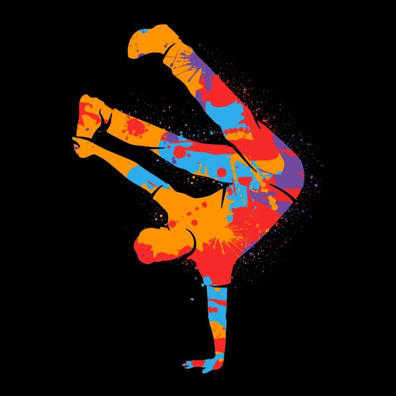 Breakdancing Colorful Breakdancer Boys Breakdance
