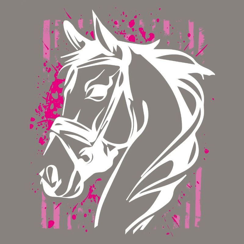 Graffiti-Stil Pferd mit Pinkem Farbsplash