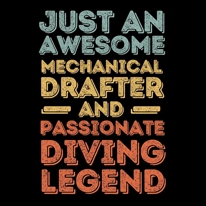 Technical draughtsman diving retro