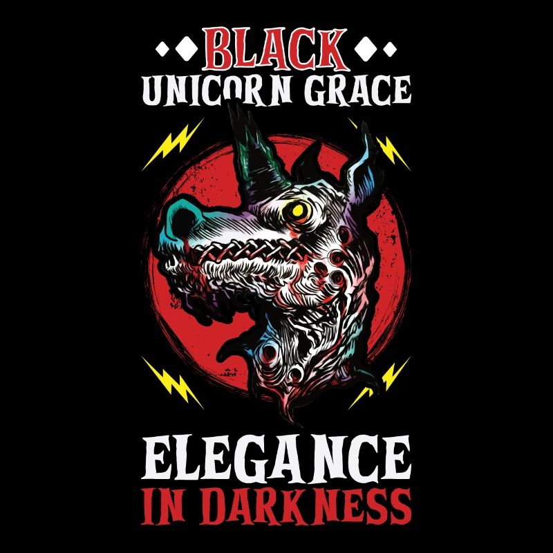 Dunkles Einhorn Horror Einhorn Mitternacht Einhorn