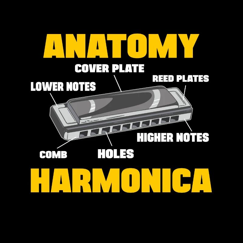 Anatomie Harmonica Harmoniciste Bouche Harpe Idée cadeau