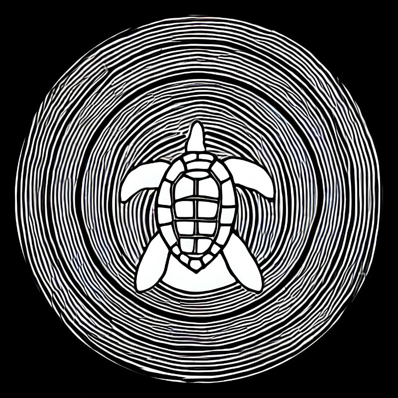Geometric turtle with circular pattern