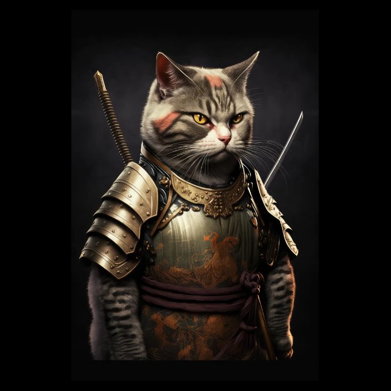 Samurai Katze Cat Cool Japan Krieger