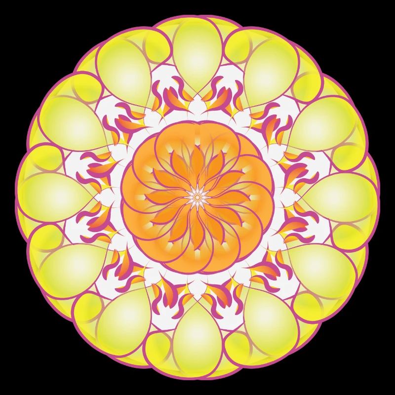 Cercle jaune modèle soleil fleurs cadeau