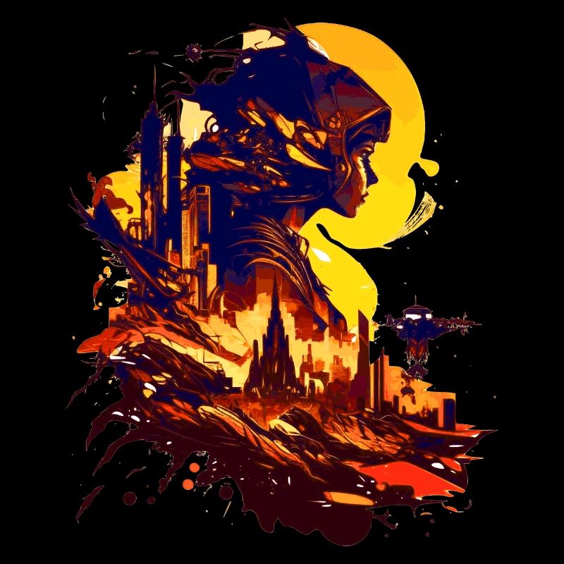 Sci-Fi on an alien planet in space