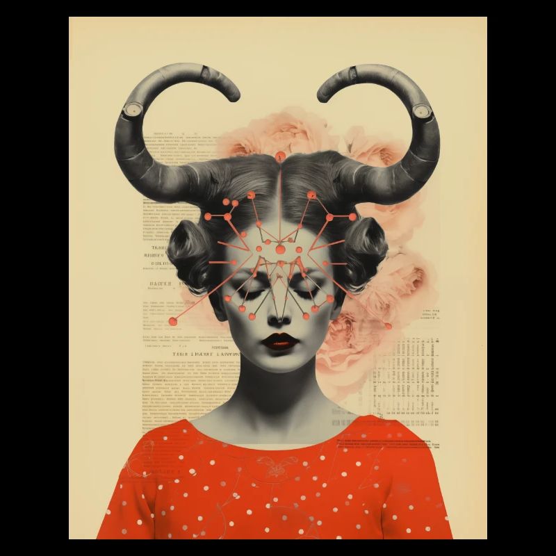 Steinbock Collage Kunst Astrologie