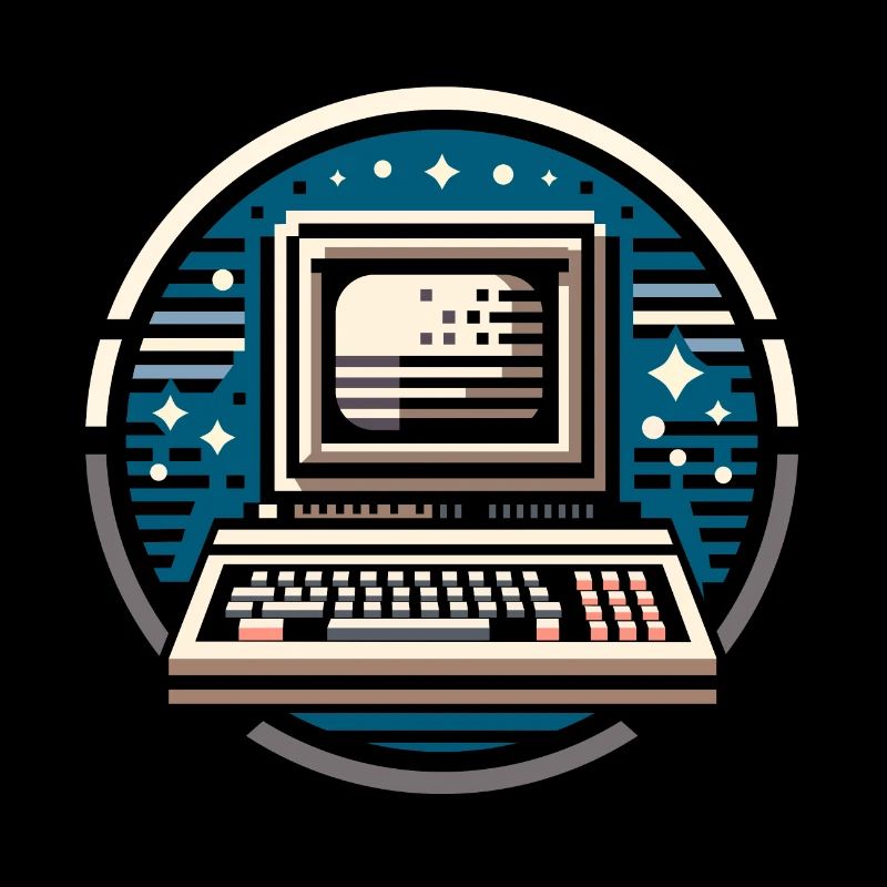 8bits Computer Vintage Logo