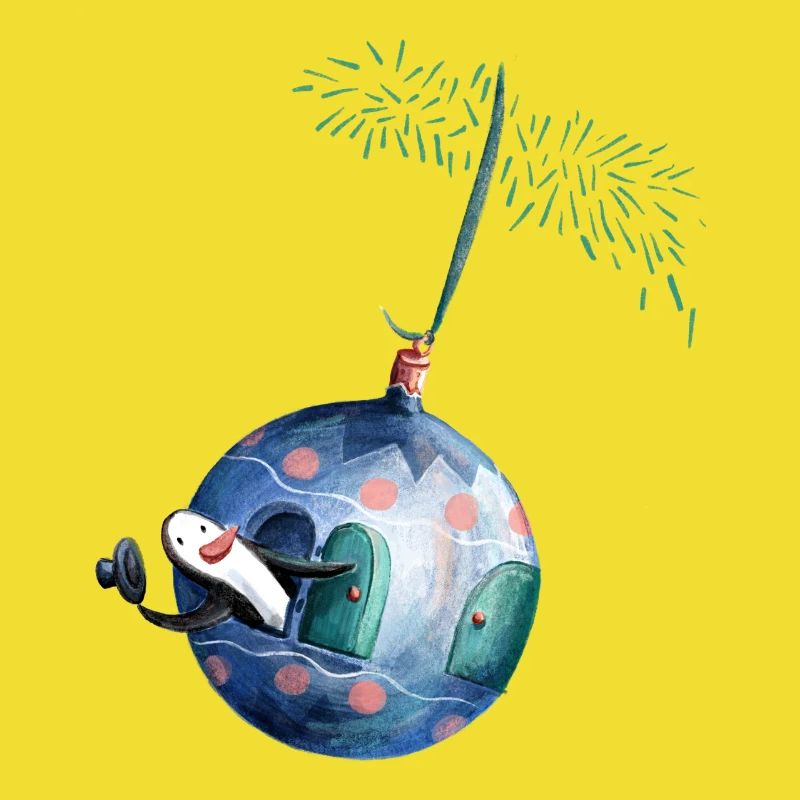 Weihnachtskugel Pinguin