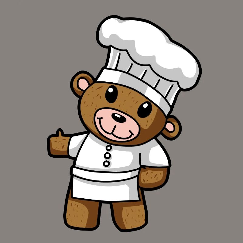 Culinary Art Teddy Chef Kitchen Drawing Comic Bear