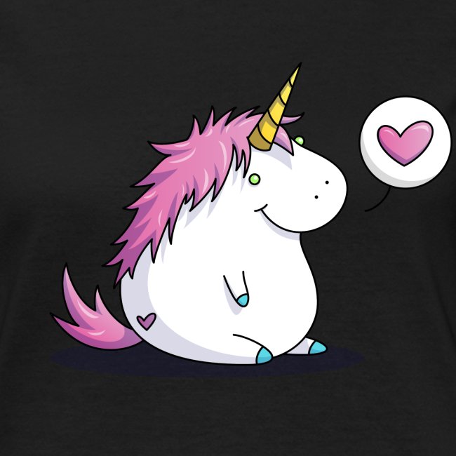 Fat Unicorn with Heart