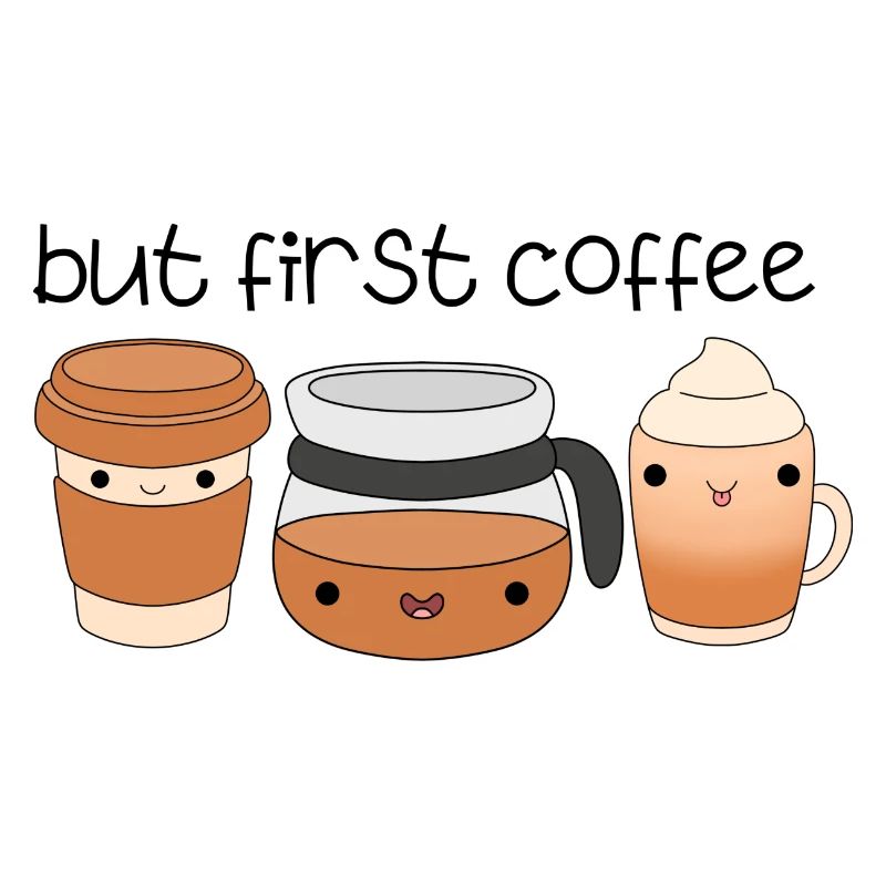 Citation de café mignon drôle mais premier café