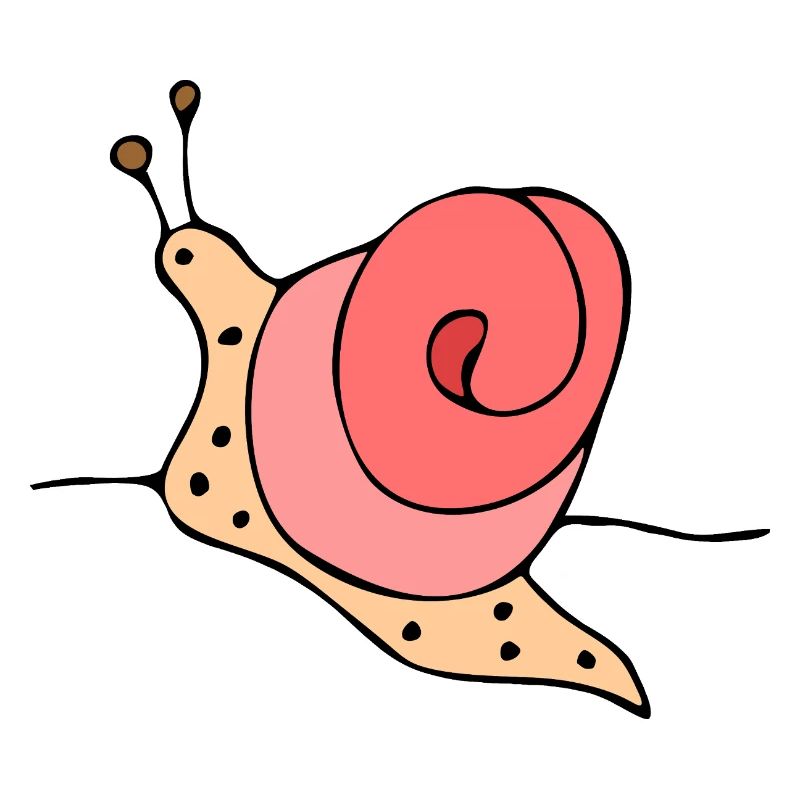 Stylized snail on pink background