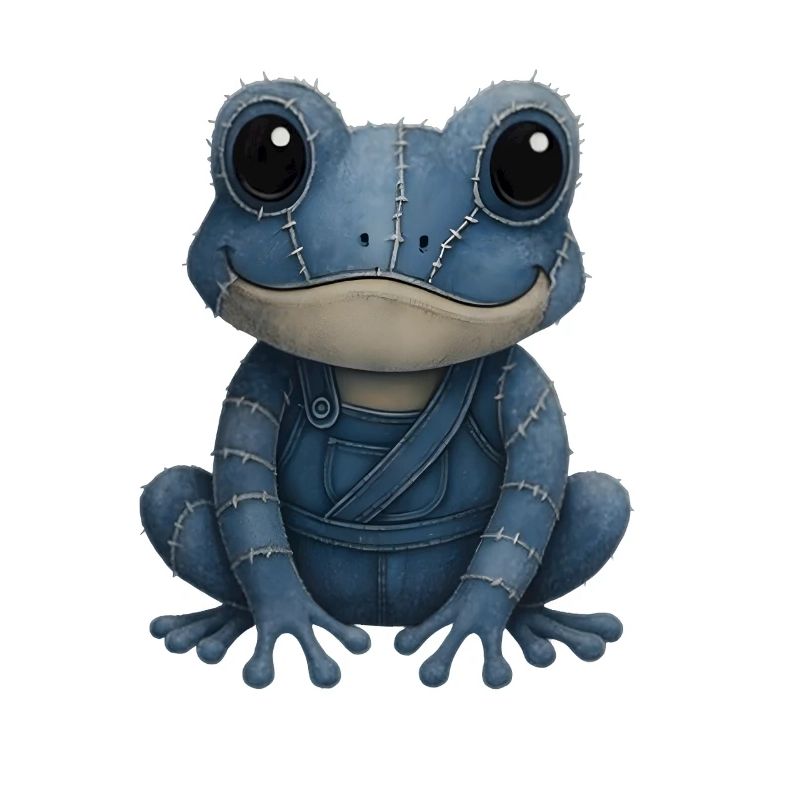 Denim Patchwork Frosch