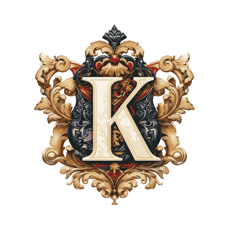 K Buchstabe Name Krone
